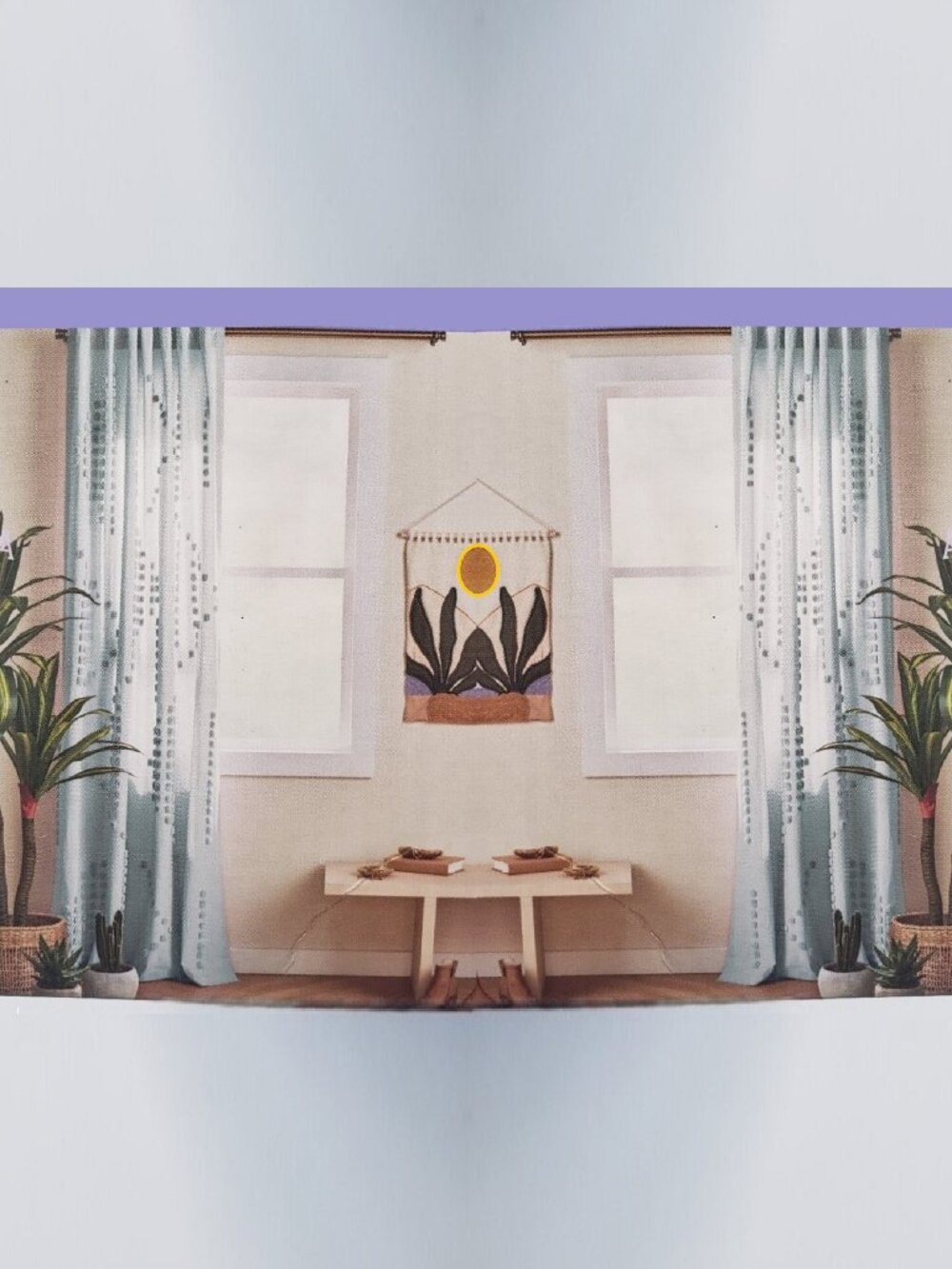 2 new ETHER Wild Sage Tufted Triangle Cotton 95"L x 50"W Window Curtain Panels